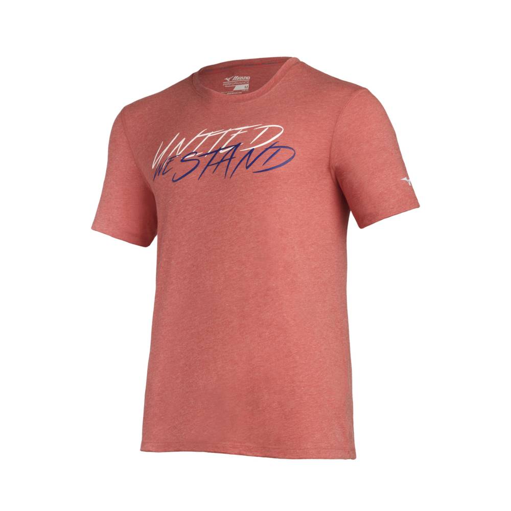 Mens Mizuno United We Stand Inspire T-Shirts Red Philippines (QSUKZP964)